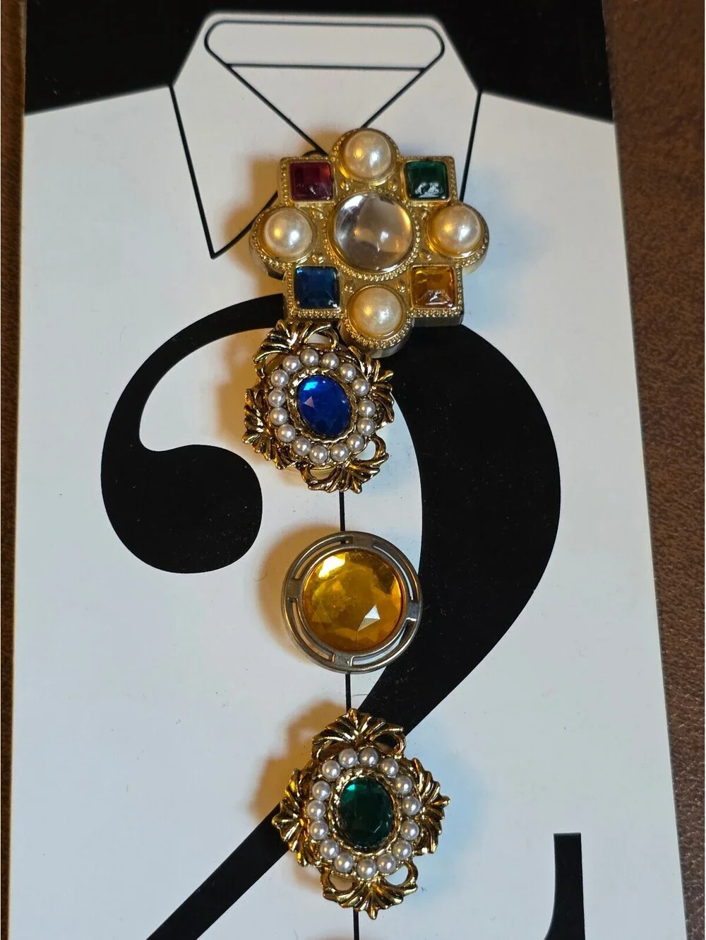 Vintage NONY New York Button Covers Set-6  Bold fancy Statement